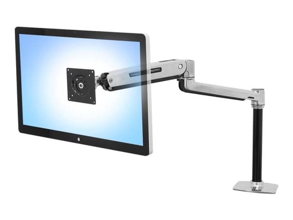 Ergotron LX - Monteringssett (forlengerarm, stang, VESA-adapter, sitte-stå-arm, bordklemmefot, maljemonteringsfot) - for LCD-skjerm - aluminium - pol