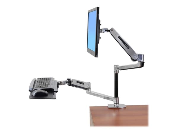 Ergotron LX - Monteringssett (forlengerarm, stang, VESA-adapter, sitte-stå-arm, bordklemmefot, maljemonteringsfot) - for LCD-skjerm - aluminium - pol