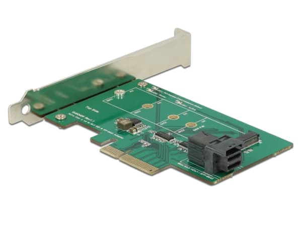 Delock PCI Express Card > 1 x internal NVMe M.2 PCIe / 1 x internal SFF-8643 NVMe - Kontrollerkort - M.2 Card - låg profil - PCIe 3.0 x4