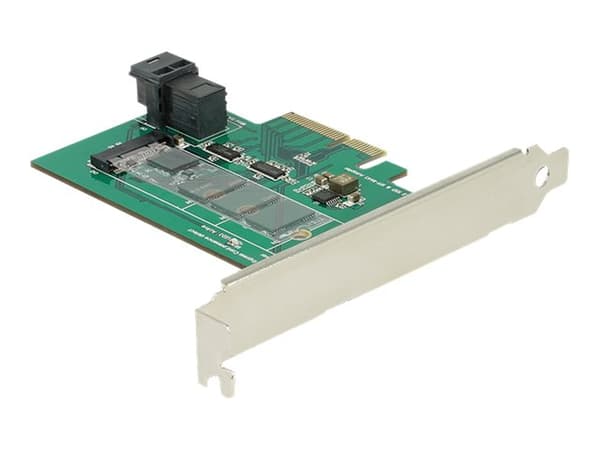 Delock PCI Express Card > 1 x internal NVMe M.2 PCIe / 1 x internal SFF-8643 NVMe - Kontrollerkort - M.2 Card - låg profil - PCIe 3.0 x4