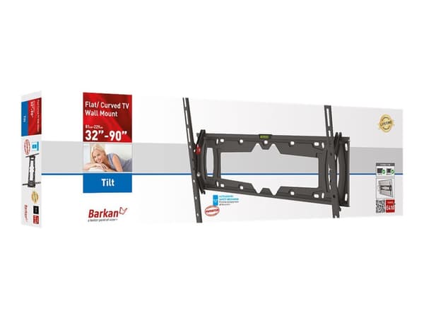 Barkan E410+ - Brakett - for kurvet LCD-TV - låsbar - svart - skjermstørrelse: 32"-90" - veggmonterbar