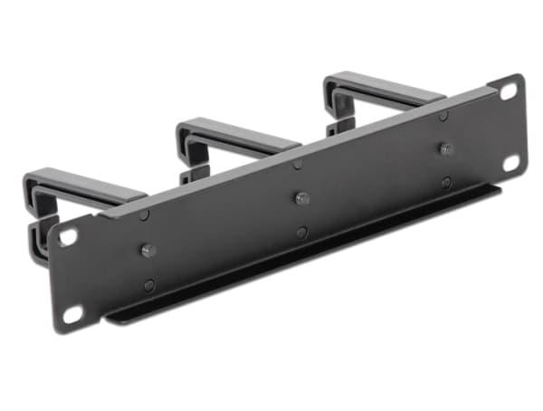 DeLOCK - Panel for kabelhåndtering - 25,4 cm - kulsort, RAL 9005 - 1U - 10"