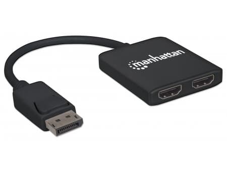 Manhattan 152716, DisplayPort, 2x HDMI, 3840 x 2160 pikseliä, Musta, Muovi, 1 m