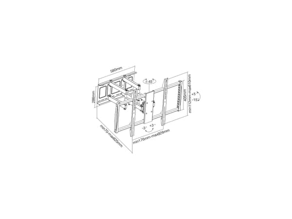 Inline veggfeste 23111A 60' - 100''
