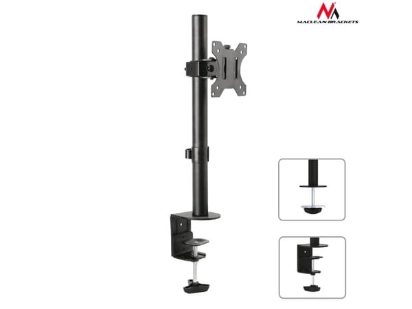 Maclean MC-751 - Monteringssett - for TV og skjerm - solid aluminium - svart pulverjakke - skjermstørrelse: 13"-32" - skrivebordsmonterbar