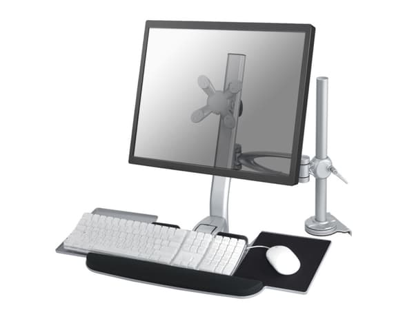Neomounts FPMA-D1020KEYB - Monteringssats - fullständig rörelse - för LCD-skärm/PC-utrustning - silver - skärmstorlek: 10"-24" - klämma, monterbar, d