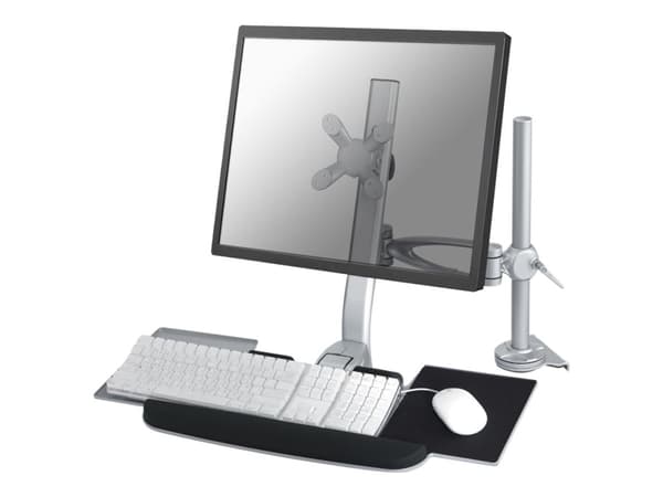 Neomounts FPMA-D1020KEYB - Monteringssats - fullständig rörelse - för LCD-skärm/PC-utrustning - silver - skärmstorlek: 10"-24" - klämma, monterbar, d