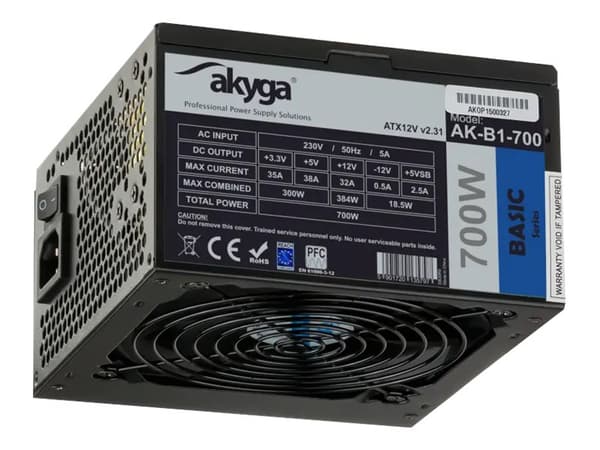 Akyga AK-B1-700BE, 700 W, 230 V, 50 Hz, 5 A, Passiivinen, 300 W musta