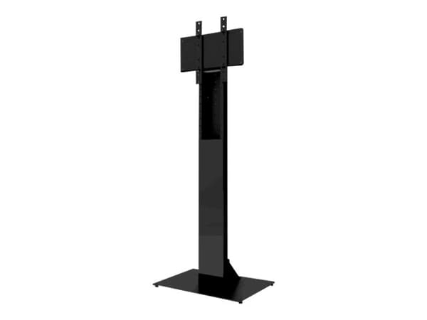 HI-ND Floorstand Glass Universal 49"- 65" - Stativ - for LCD-skjerm - metall - svart, RAL 9005 - skjermstørrelse: 49"-65" - plassering på gulv