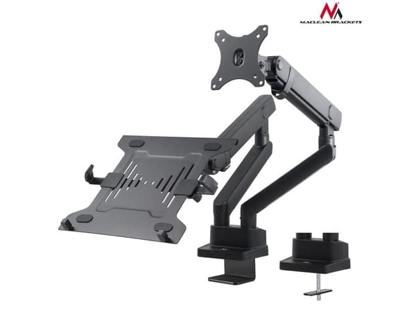 Maclean MC-813 - Monteringssett - justerbar arm - for LCD-skjerm / notebook - aluminium, stål - skjermstørrelse: 17"-32" - skrivebordsmonterbar
