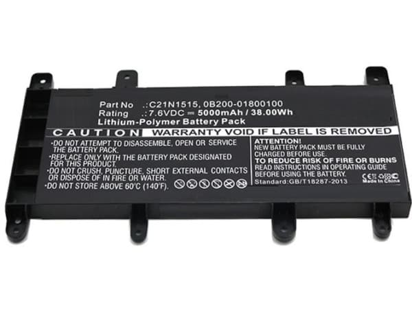 CoreParts - Batteri til bærbar PC - litiumpolymer - 5000 mAh - 38 Wh - svart - for ASUS X756UA; X756UB; X756UJ; X756UQ; X756UV; X756UW; X756UX