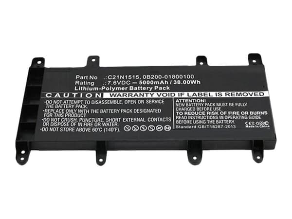 CoreParts - Batteri til bærbar PC - litiumpolymer - 5000 mAh - 38 Wh - svart - for ASUS X756UA; X756UB; X756UJ; X756UQ; X756UV; X756UW; X756UX
