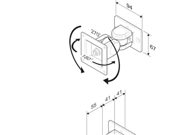 ROLINE LCD-Monitorbrucke (Post Arm) - Monteringssett - for flatpanel - monteringsgrensesnitt: 75 x 75 mm