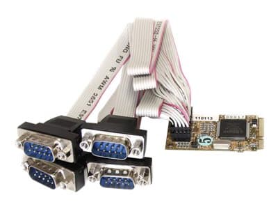 StarTech.com 4 Port RS232 Mini PCI Express Serial Card w/ 16650 UART (MPEX4S552) - Seriell adapter - Mini PCI Express - RS-232 x 4 Grønn