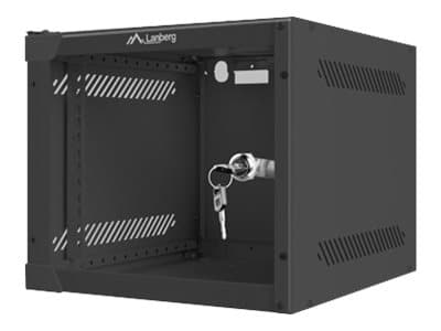 Lanberg - Rack skap - veggmonterbar - RAL 9004, svart - 4U - 10"