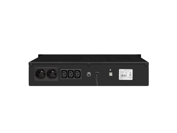 EVER ECO Pro 1000 AVR CDS - UPS (kan monteres i rack) - AC 230 V - 650 watt - 1000 VA - 5 Ah - USB - utgangskontakter: 5 - 2U - 19" - svart
