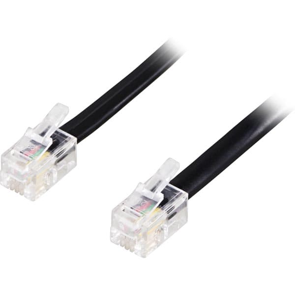 DELTACO - Telefonkabel - RJ-9/RJ-10/RJ-22 (hane) till RJ-9/RJ-10/RJ-22 (hane) - 5 m - svart