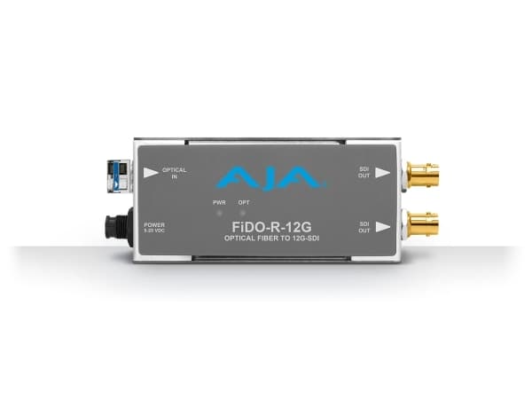 AJA FiDO-R-12G, Aktiv videokonverterare, Grå, 12 Gbit/s, BNC, 20 V, 0 - 40 ° C