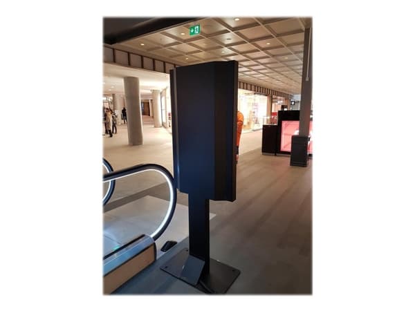 HI-ND Floorstand Glass with Casing 55" - Jalusta - digitaalisen opasteen LCD-paneelille - metalli, lasi - musta, RAL 9005 - näytön koko: 55" - kiinni