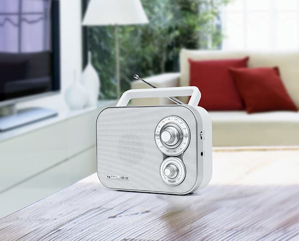 Muse M-051 RW, Bærbar, Analog, FM, MW, Hvit, Rotasjon, AC / batteri