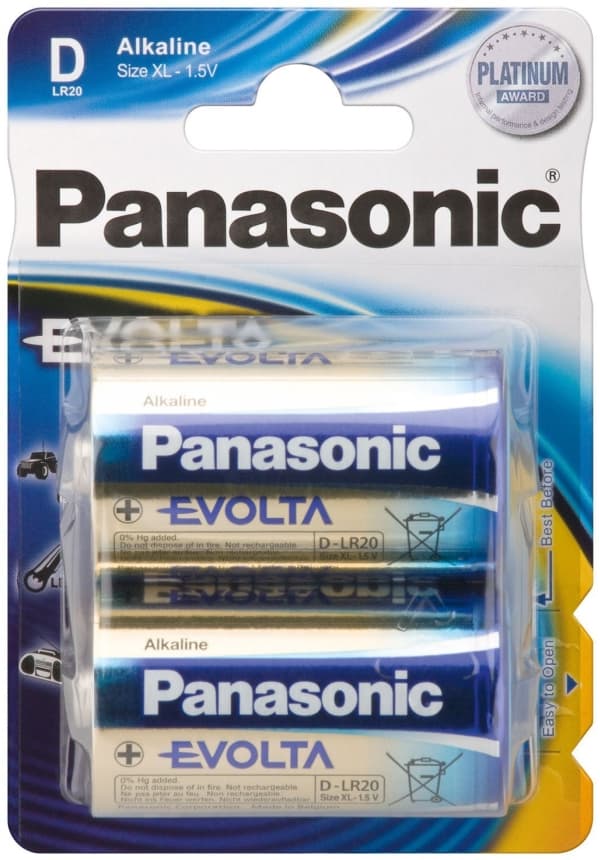 Panasonic Evolta LR20EGE - Batteri 2 x D - Alkalisk
