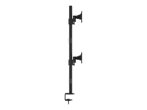 Multibrackets M VESA Deskmount Officeline Dual Vertical - Monteringssett - for 2 LCD-skjermer - stål - svart - skjermstørrelse: 15"-30" - skrivebords
