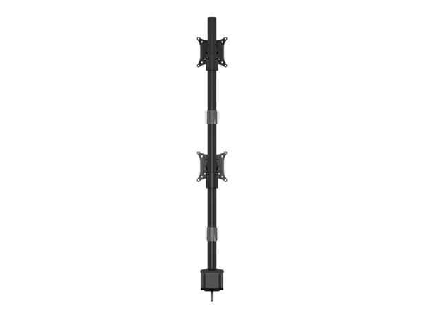 Multibrackets M VESA Deskmount Officeline Dual Vertical - Monteringssett - for 2 LCD-skjermer - stål - svart - skjermstørrelse: 15"-30" - skrivebords