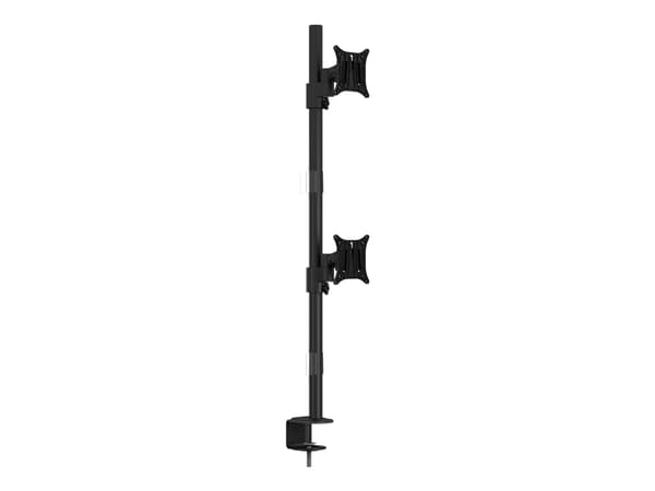 Multibrackets M VESA Deskmount Officeline Dual Vertical - Monteringssett - for 2 LCD-skjermer - stål - svart - skjermstørrelse: 15"-30" - skrivebords