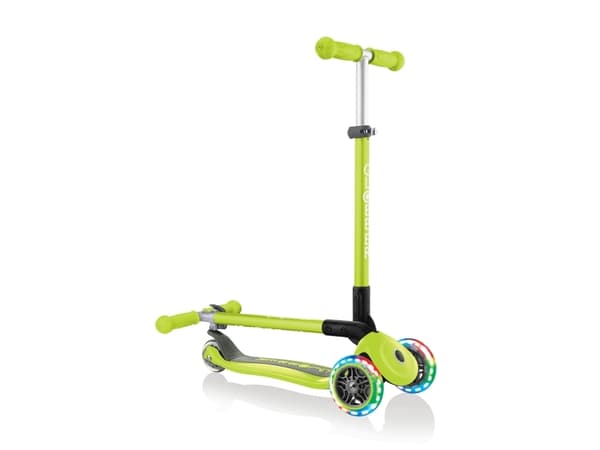 Globber Primo Foldable Lights, Barn, Trehjulig skoter, Alla kön, Asfalt, Kullersten, Rullsten, 50 kg, 3 hjul