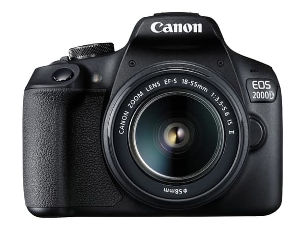 Canon EOS 2000D + EF-S 18-55mm f/3.5-5.6 IS II + EF 75-300mm f/4-5.6 III, 24,1 MP, 6000 x 4000 pikseliä, CMOS, Full HD, 475 g, Musta