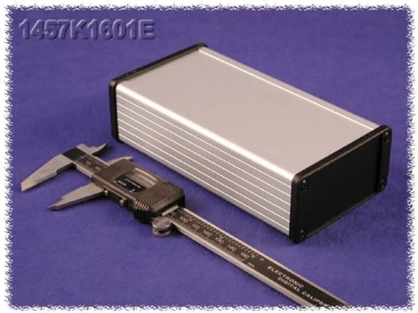 Hammond Electronics 1457KEPF Endeplade med flange (L x B x H) 12 x 84 x 44 mm Aluminium Sort 2 stk