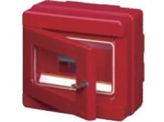 Elettrocanali EC64004 Brannknapp. - 1x4 150x170x100 rødt hus IP65 EC64004