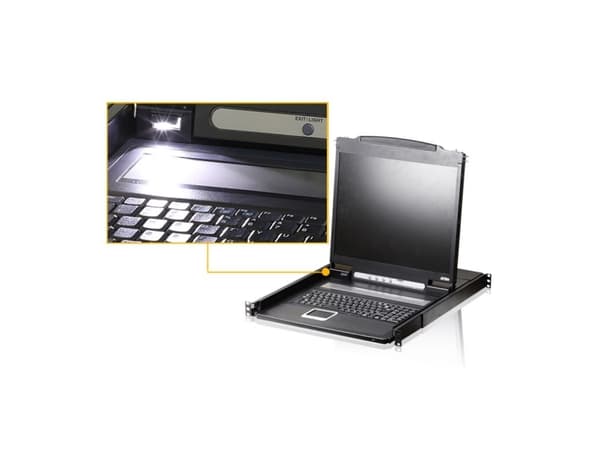 ATEN CL1000N, 48,3 cm (19"), 1280 x 1024 pikseliä, LCD-näyttö, USB, PS/2, USB, PS/2, 23 W