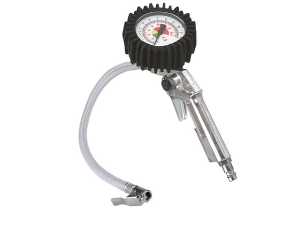 Däcktryckspistol med manometer för tryckluft