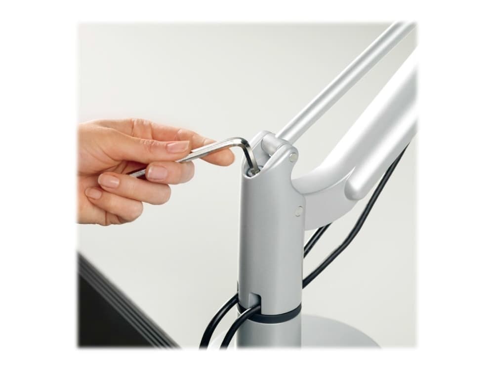 Novus LiftTEC Arm II - Monteringssats (vridbar arm, bordsfäste, kulled) - för platt panel - aluminium - silver, antracit