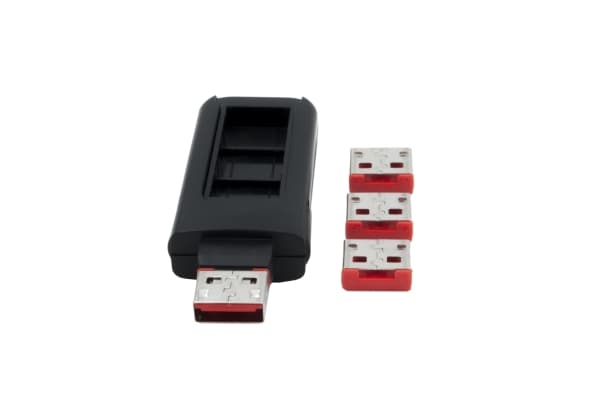 EXSYS EX-1114-R, Portinlukitsin, USB A-tyyppi, Musta, Punainen, Muovi, 4 kpl