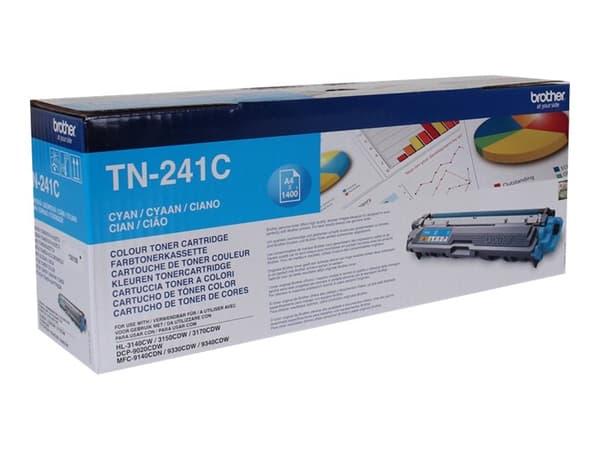 Brother TN241C - Cyan - original - tonerpatron - for Brother DCP-9015, DCP-9020, HL-3140, HL-3150, HL-3170, MFC-9140, MFC-9330, MFC-9340