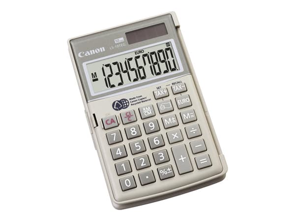Canon LS-10TEG - Fickkalkylator - 10 siffror - solcellspanel, batteri - konstgrå