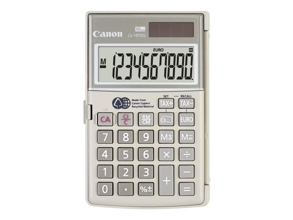 Canon LS-10TEG - Fickkalkylator - 10 siffror - solcellspanel, batteri - konstgrå