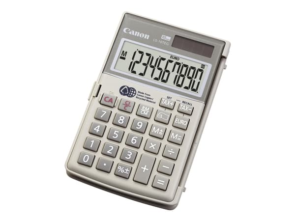 Canon LS-10TEG - Fickkalkylator - 10 siffror - solcellspanel, batteri - konstgrå