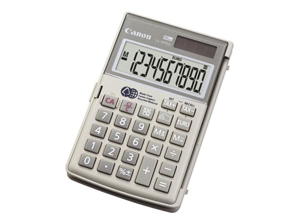 Canon LS-10TEG - Fickkalkylator - 10 siffror - solcellspanel, batteri - konstgrå Grå