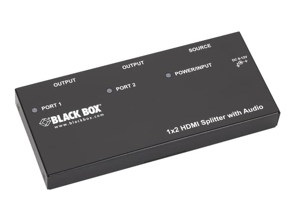 Black Box 1x2 HDMI Splitter - Video/audiosplitter - 2 x HDMI - skrivbordsmodell
