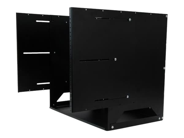 StarTech.com 8U Open Frame Wall Mount Network Rack w/ Built in Shelf - 2-Post Adjustable Depth (12" to 18") Equipment Rack - 75.2lbs (WALLSHELF8U) -