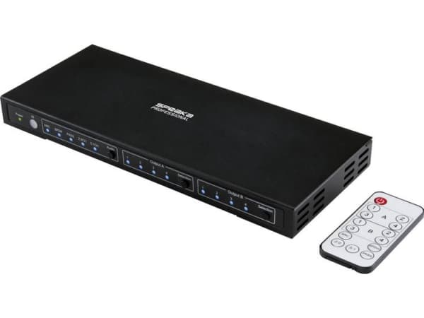 SpeaKa Professional 4x2 Port HDMI-Matrix-Switch mit Audio-Ports 3840 x 2160 Mio. Pixel Black (SP-8753144)