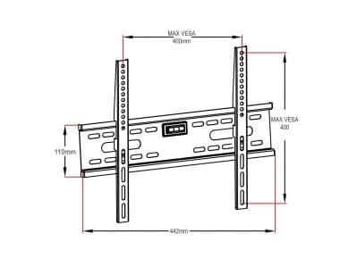 ART AR-33 - Brakett - fast - for LCD-TV - metall - svart - skjermstørrelse: 26"-60" - veggmonterbar