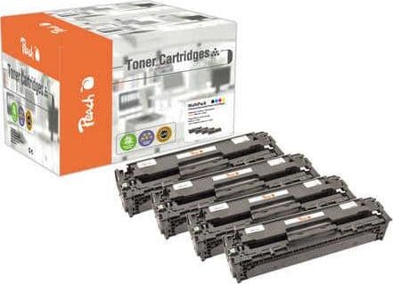 Peach Combi-Pack PT642 - 4-pack - svart, gul, cyan, magenta - kompatibel - boks - gjenfabrikert - tonerpatron (alternativ for: Canon CRG-731BK, Canon
