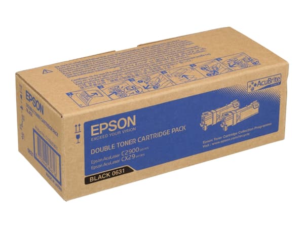 Epson Economy Pack - 2-pack - svart - original - tonerkassett - för AcuLaser C2900DN, C2900N, CX29DNF, CX29NF