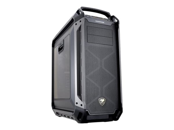 Cougar Panzer MAX - Tower - utökad ATX - genomskinlig sidopanel - ingen strömförsörjning (ATX / PS/2) - metallic - USB/ljud Svart