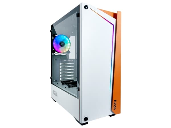 AZZA Apollo 430 - Tower - ATX - sidepanel med vindu (herdet glass) - ingen strømforsyning (ATX) - hvit - USB/lyd