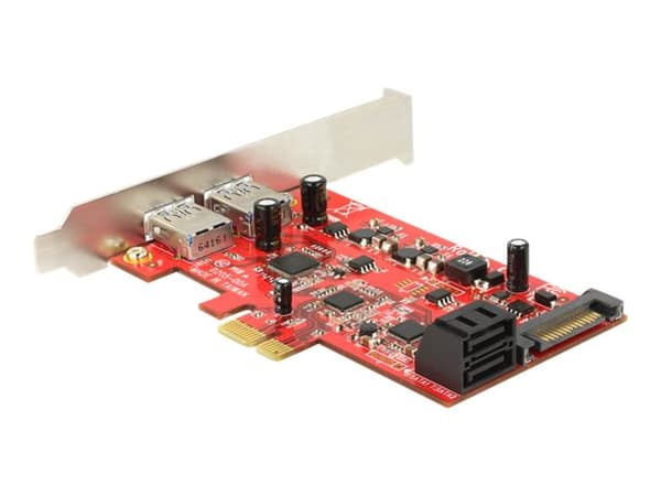 Delock - Lager / USB3.0-kontroller - USB 3.0 / SATA 6Gb/s - lav profil - PCIe 2.0 x1